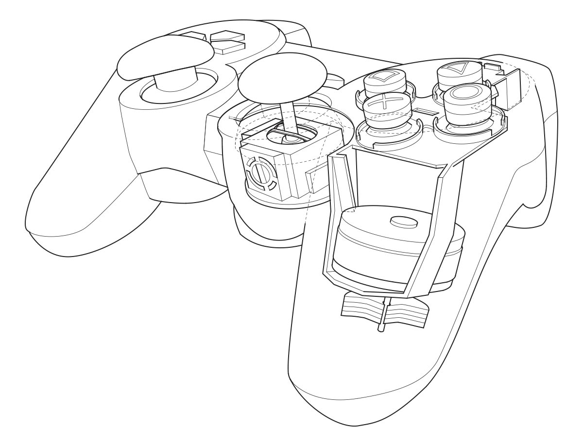 Technical Illustration - PS2 Controller
