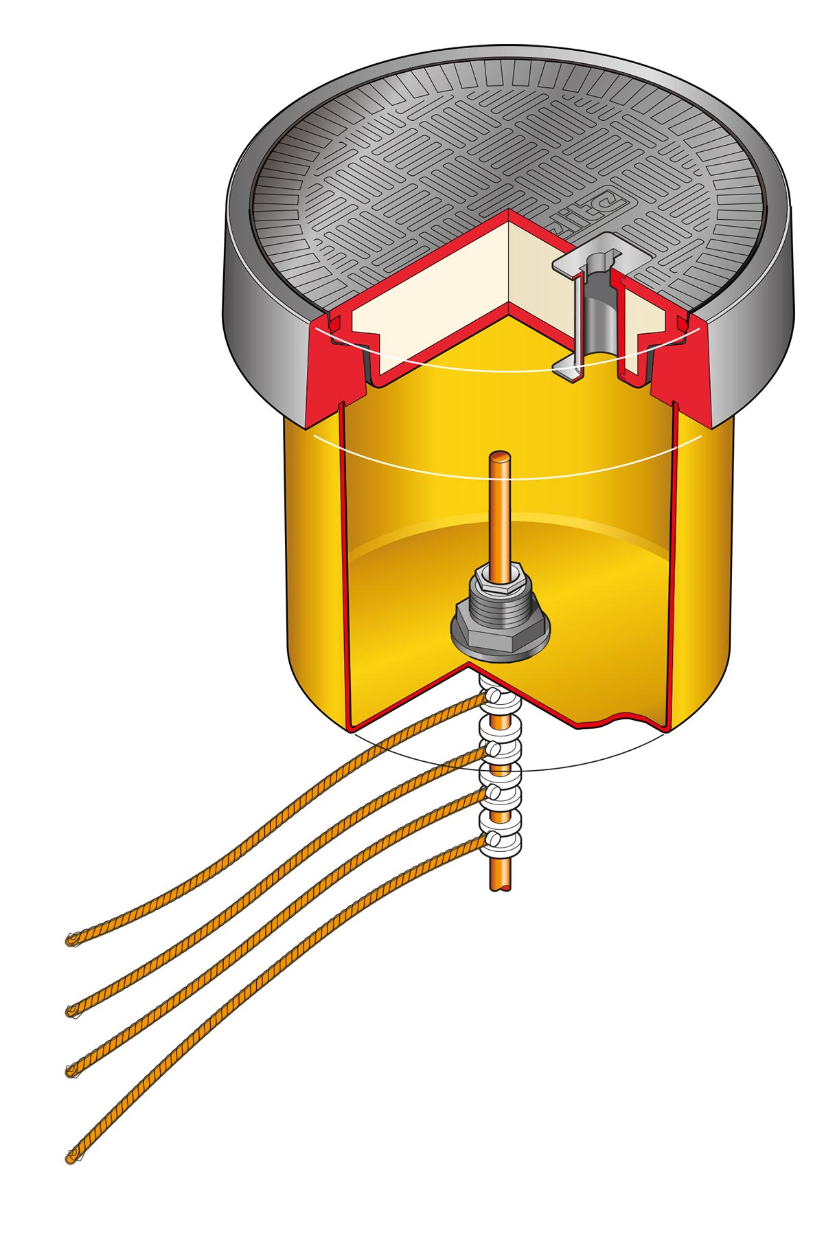 Technical Illustration - Electrical Earthing Pot